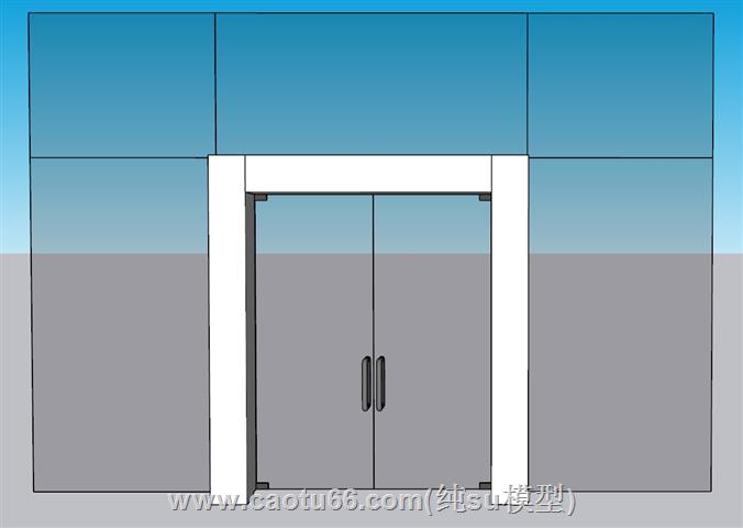 玻璃门推拉门SU模型 1
