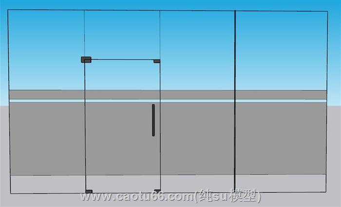 玻璃门SU模型 1