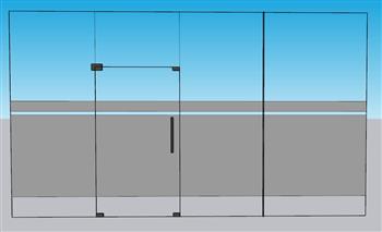 玻璃门SU模型 免费sketchup模型下载