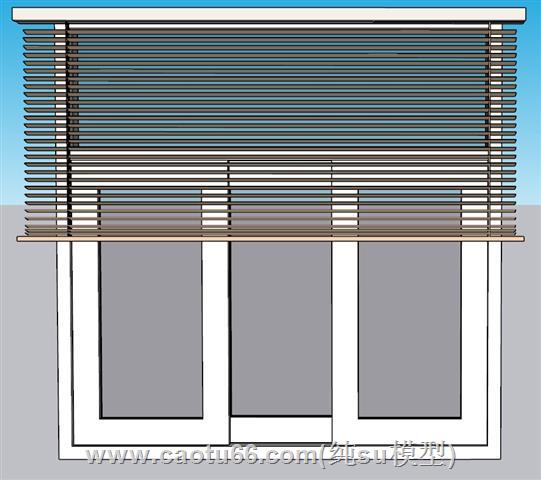 窗户百叶窗窗帘SU模型 1