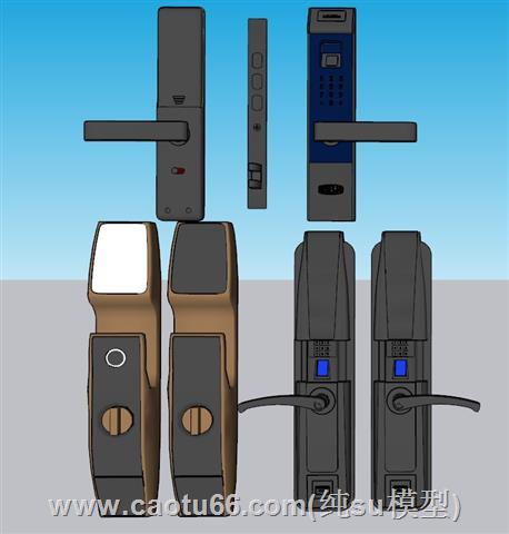 指纹锁门把手SU模型