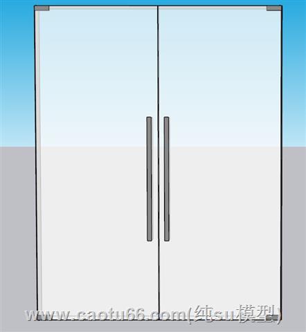 玻璃门店门推拉门SU模型