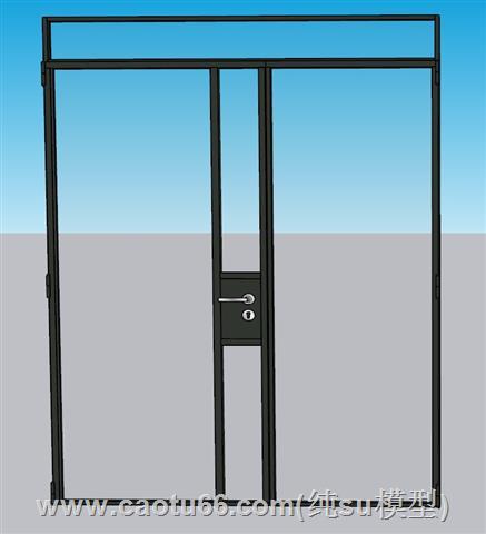 玻璃门门禁SU模型 1