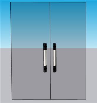 玻璃门推拉门SU模型 免费sketchup模型下载