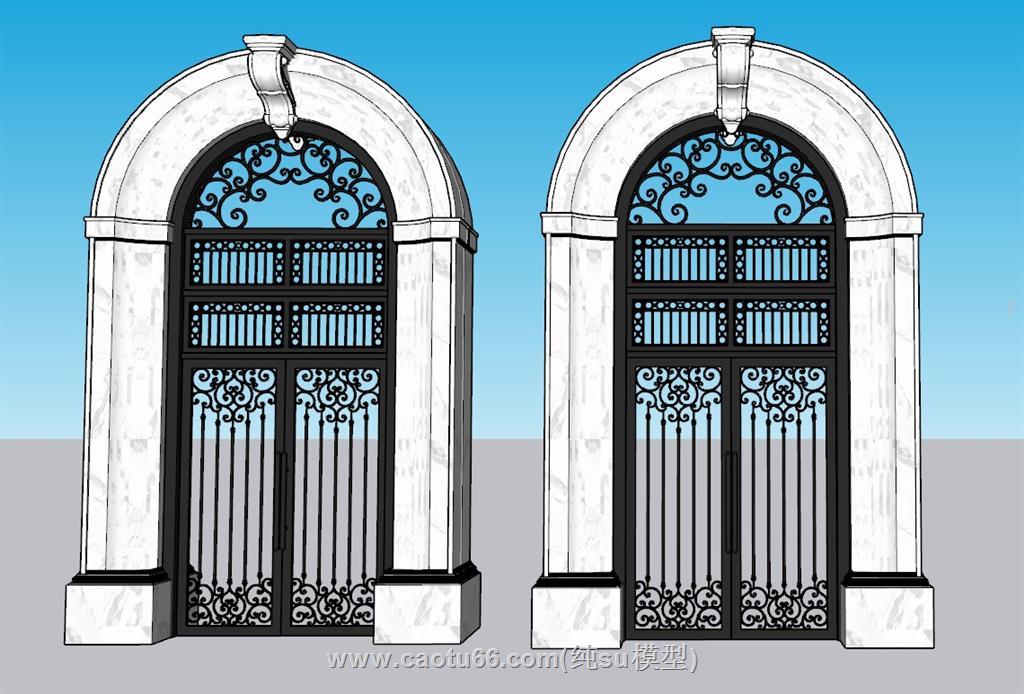 铁艺门小门SU模型 1