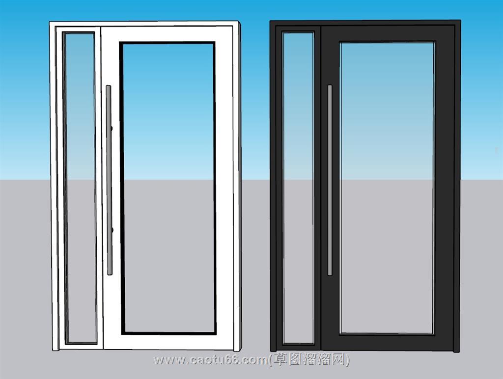 室内门玻璃门SU模型 1
