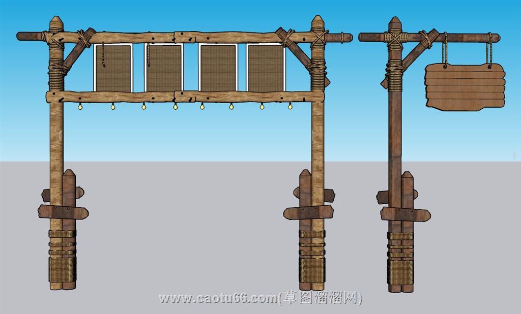 乡村门农场大门SU模型 2