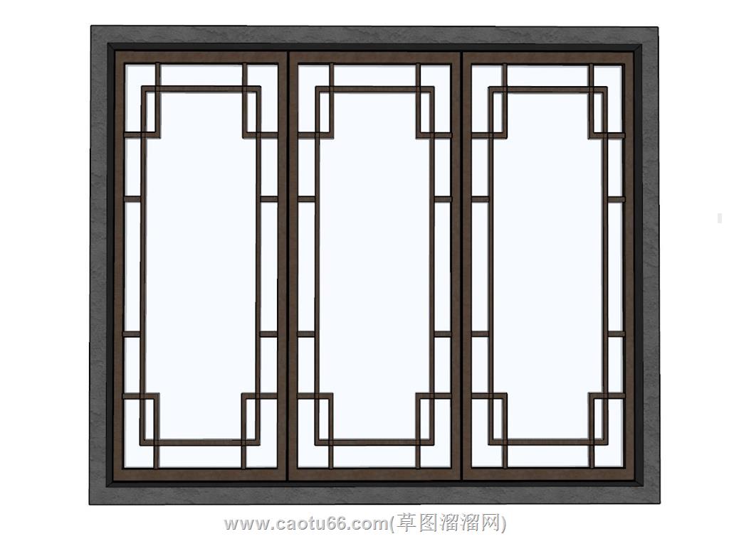 中式窗户SU模型 1