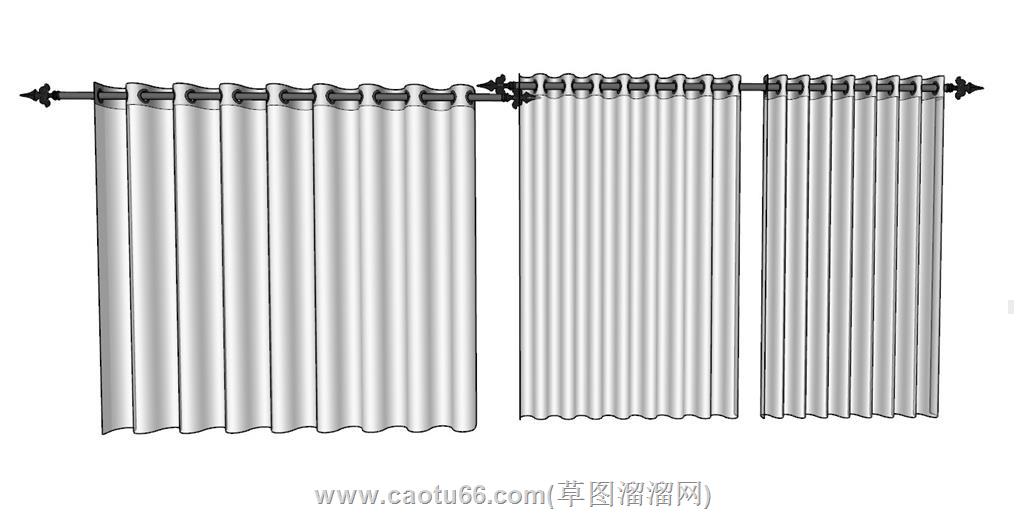 窗帘SU模型 1