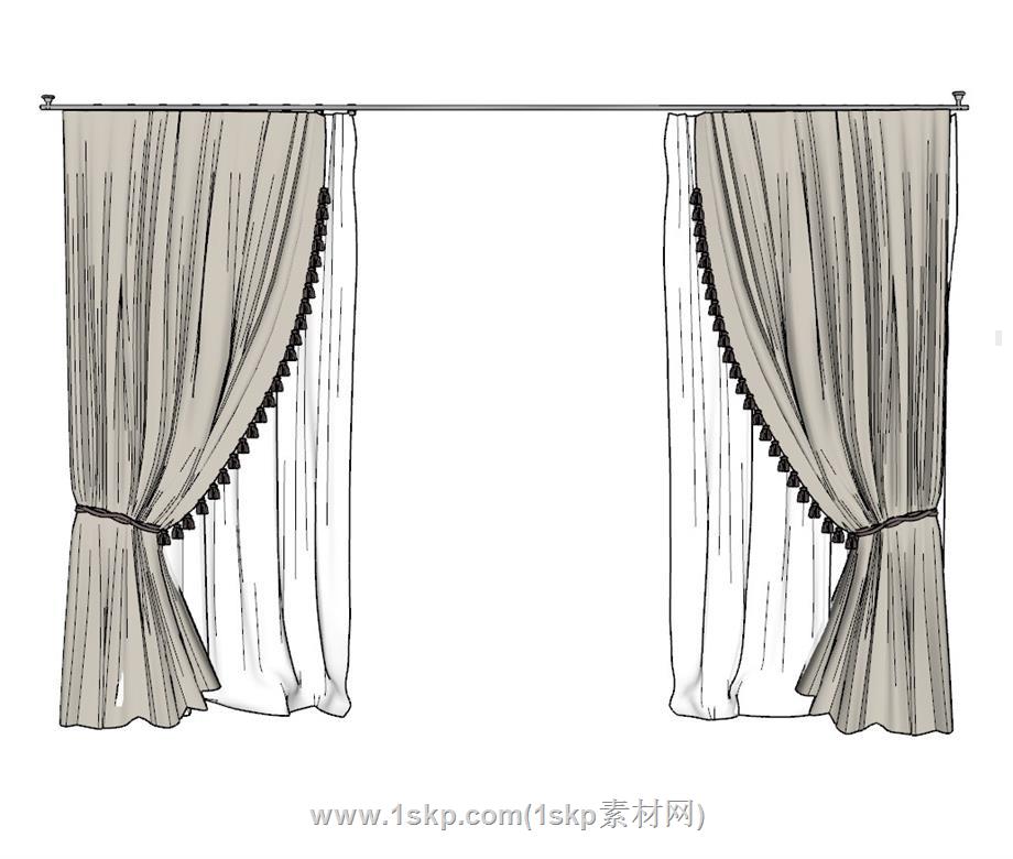 窗帘SU模型 1