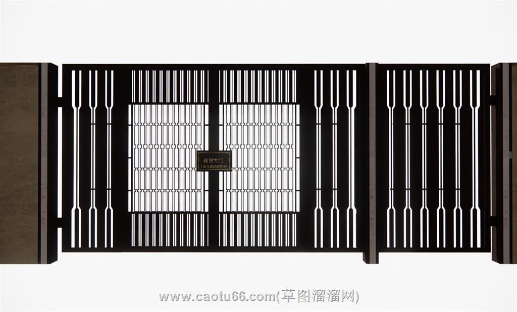 铁艺门大门SU模型 2