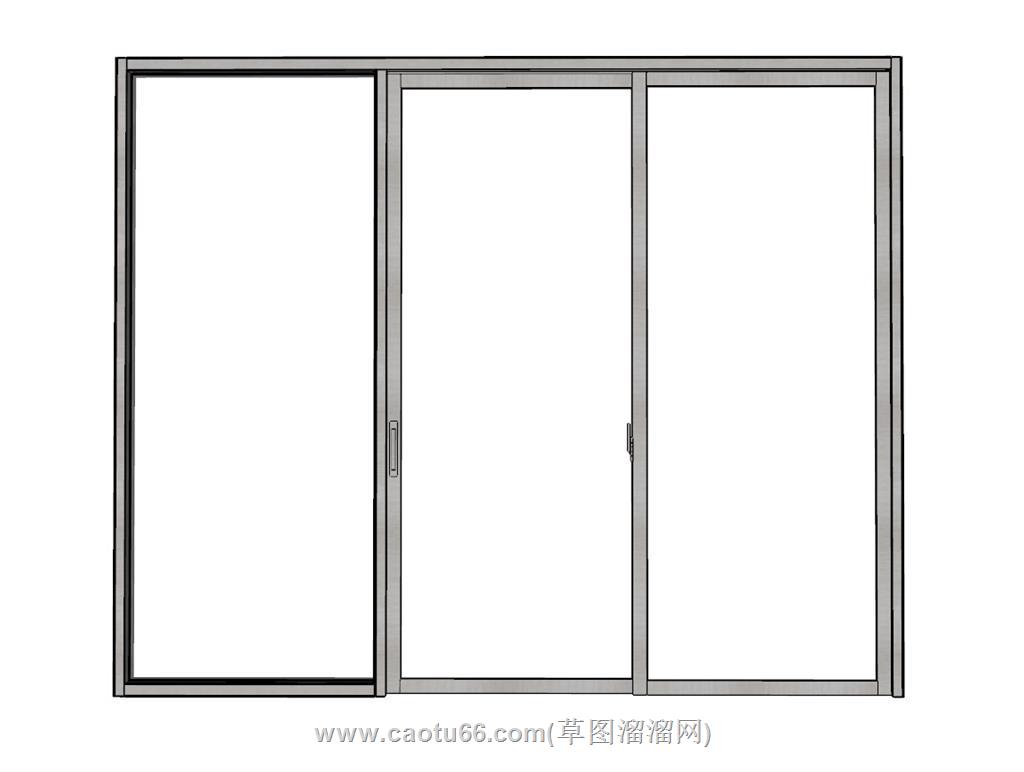 玻璃门移门SU模型 1