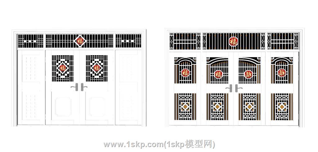 不锈钢大门SU模型 1