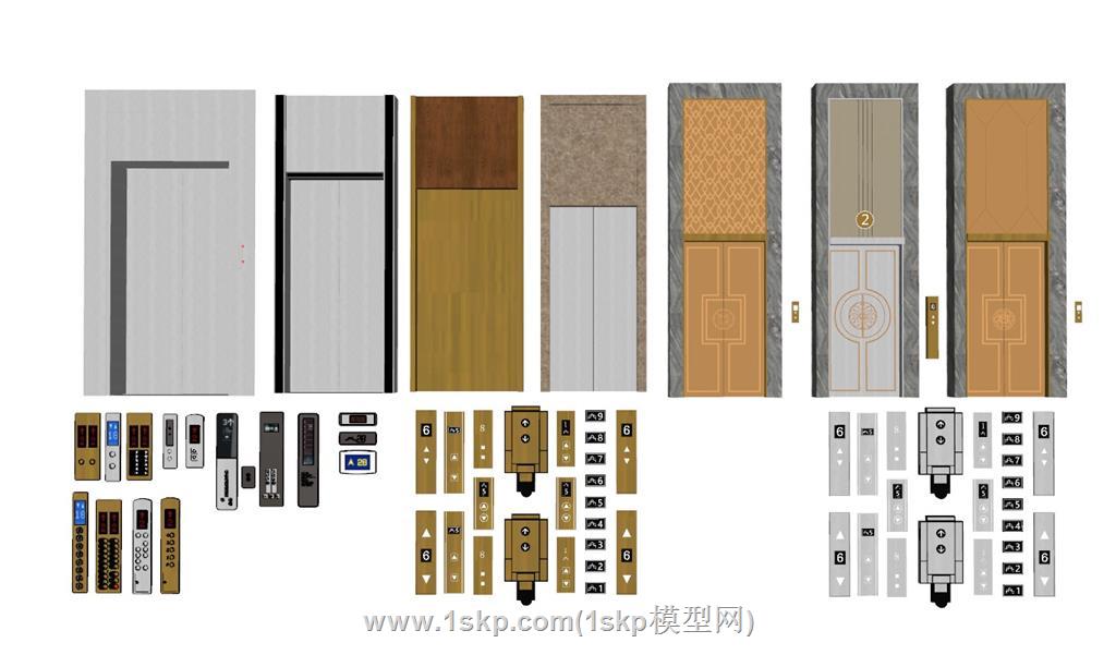 电梯门电梯SU模型 1