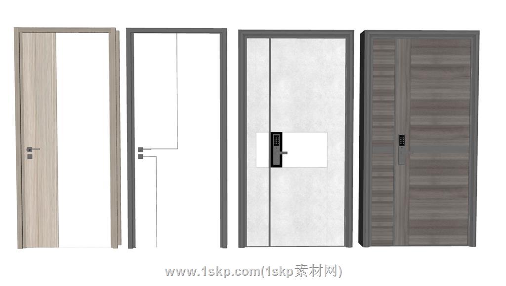 室内门卧室门房门SU模型 1