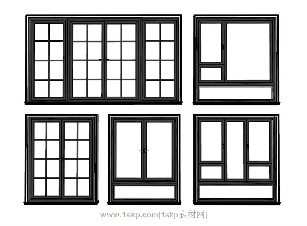 窗户玻璃窗窗口SU模型 1