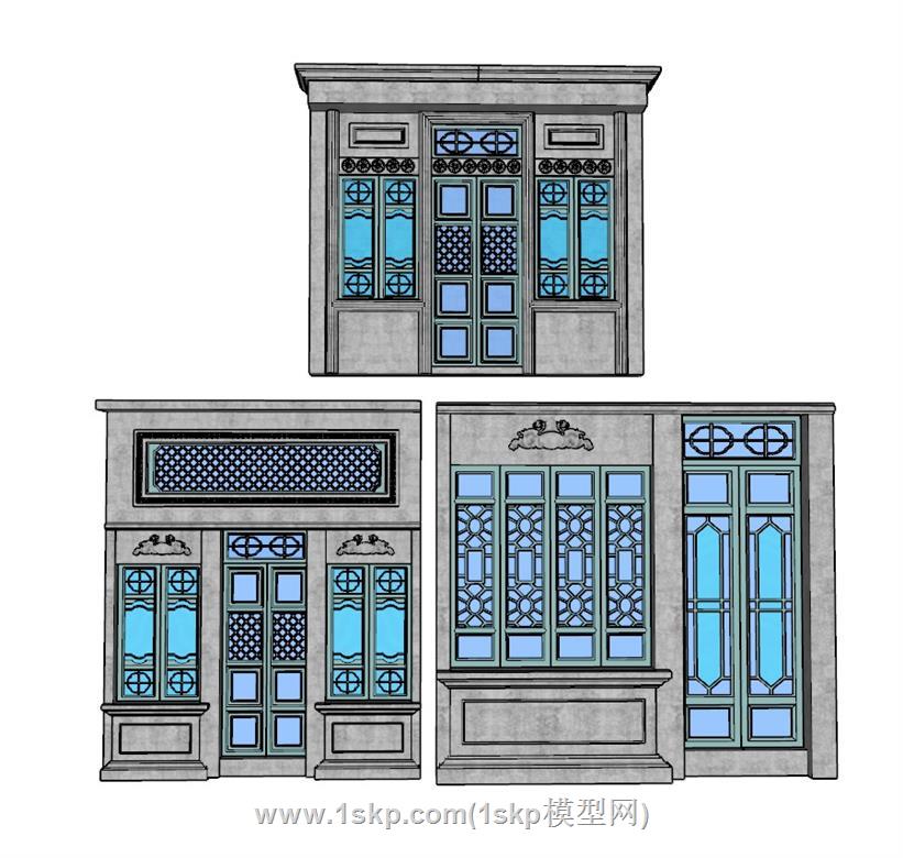 老上海门窗SU模型 1