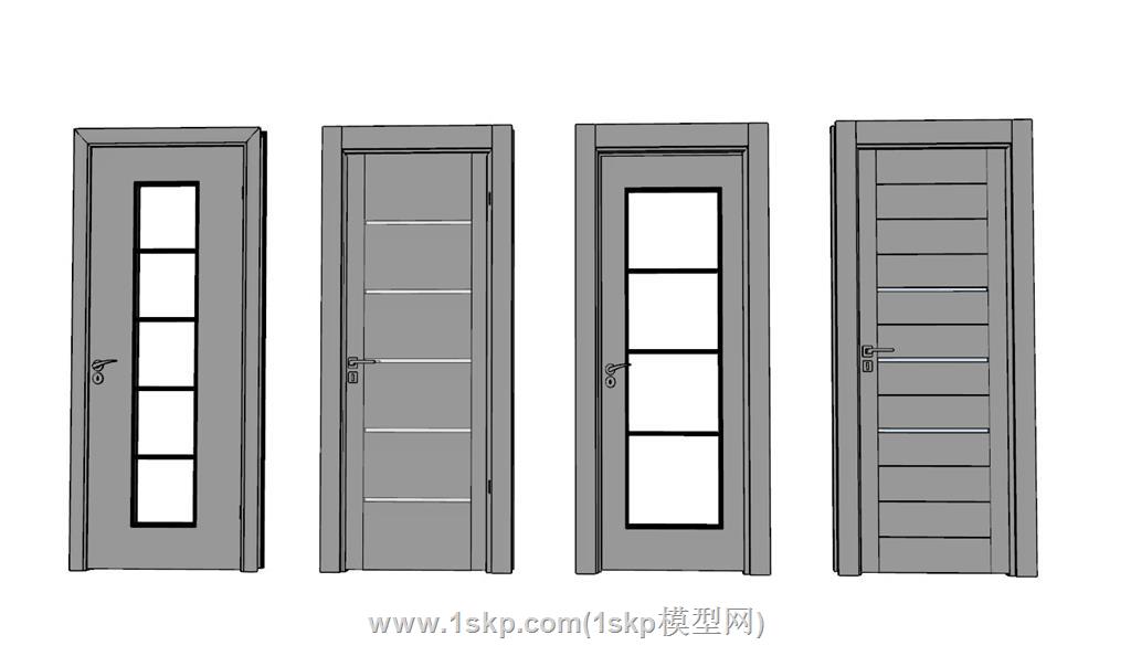 室内门房门SU模型 1