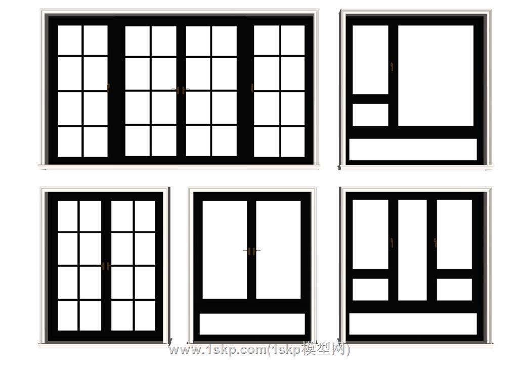 塑钢窗门窗SU模型 2