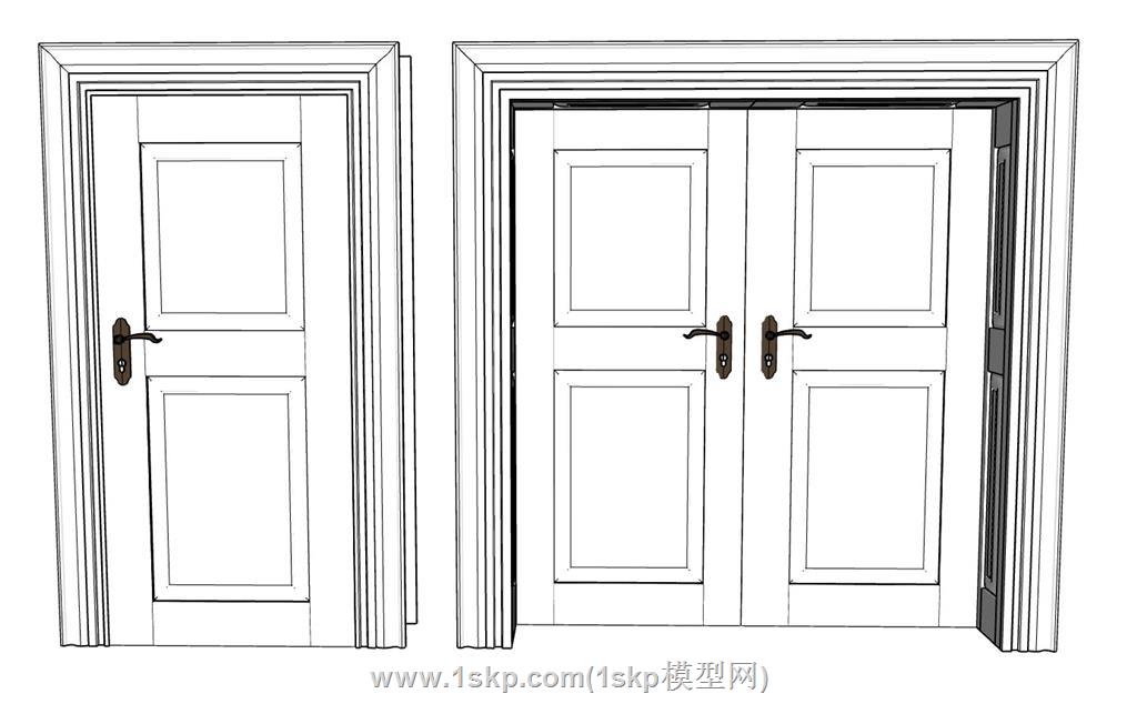 单开门双开门SU模型 2