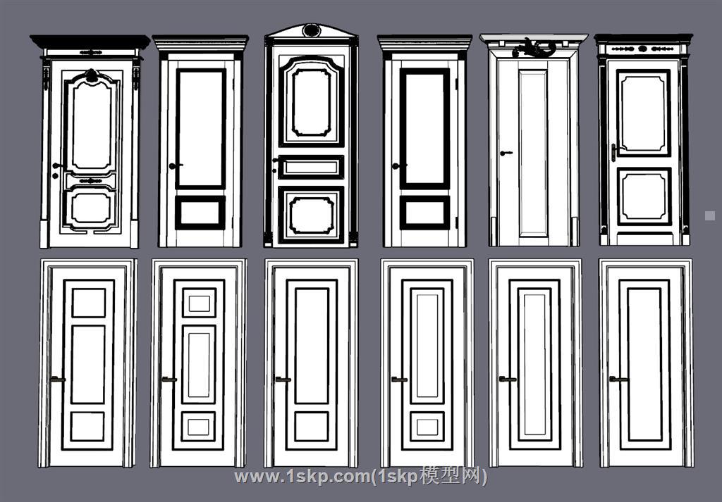 法式门欧式门门窗SU模型 1