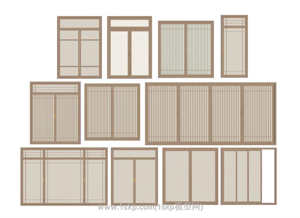 日式门窗SU模型 1