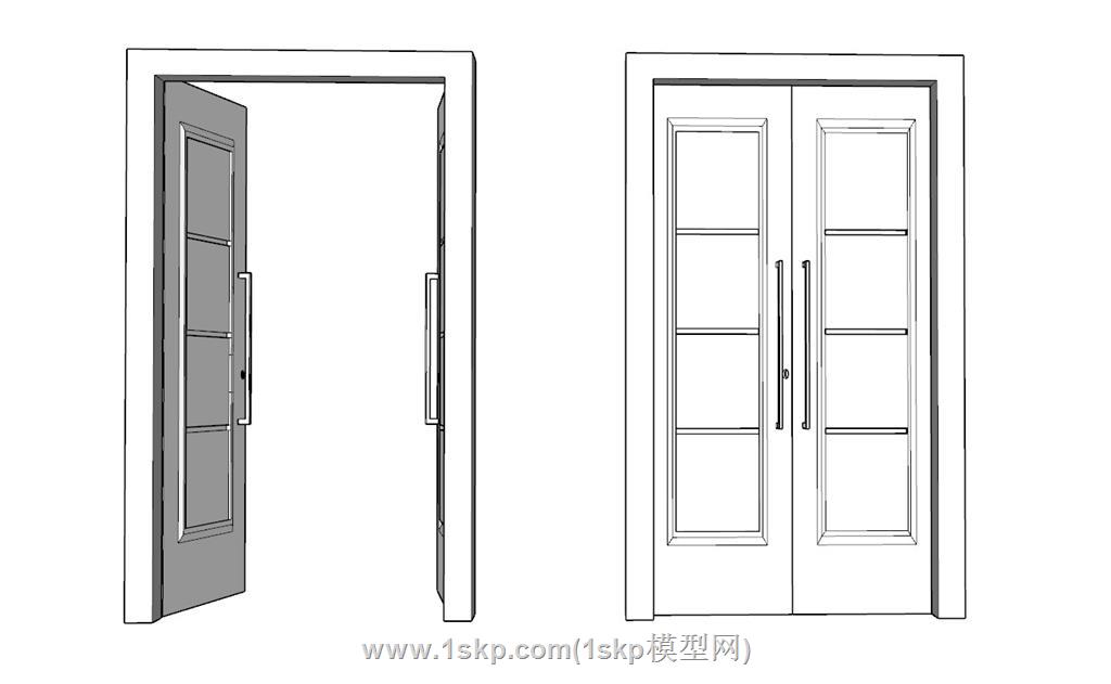 双开门SU模型 1