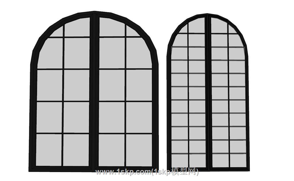 法式门圆弧门SU模型 1