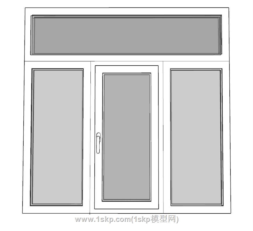 玻璃门窗SU模型 1