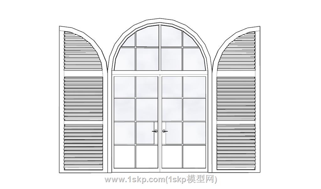 法式门窗SU模型 1