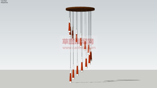 风铃吊灯免费SU模型 1