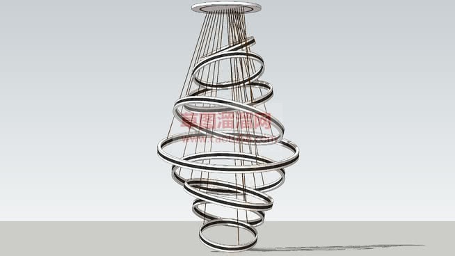 圈型吊灯免费SU模型 1