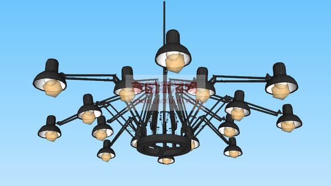 工业吊灯SU模型 1