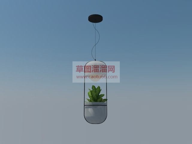 装饰植物吊灯SU模型 1