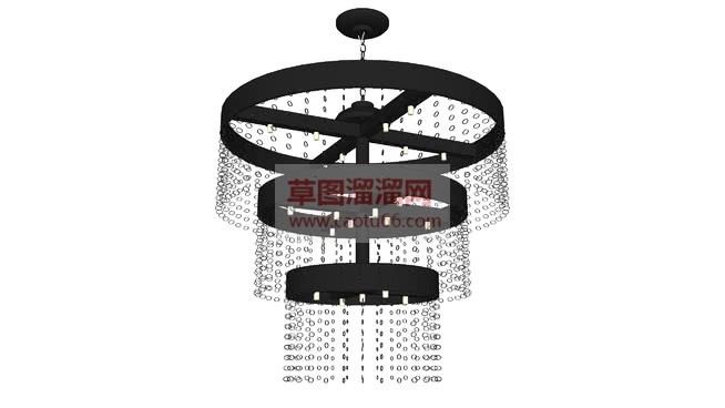 大型水晶灯吊SU模型 1