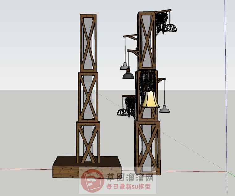 装饰灯灯具SU模型 1