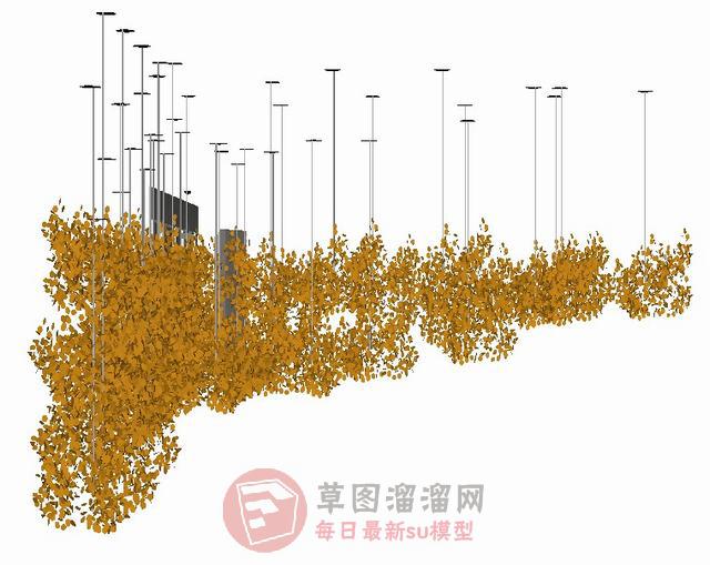 现代吊灯灯具SU模型 1