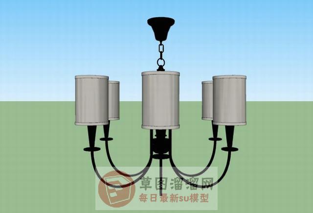 吊灯灯具SU模型 1