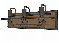 三盏壁灯SU模型 免费sketchup模型下载