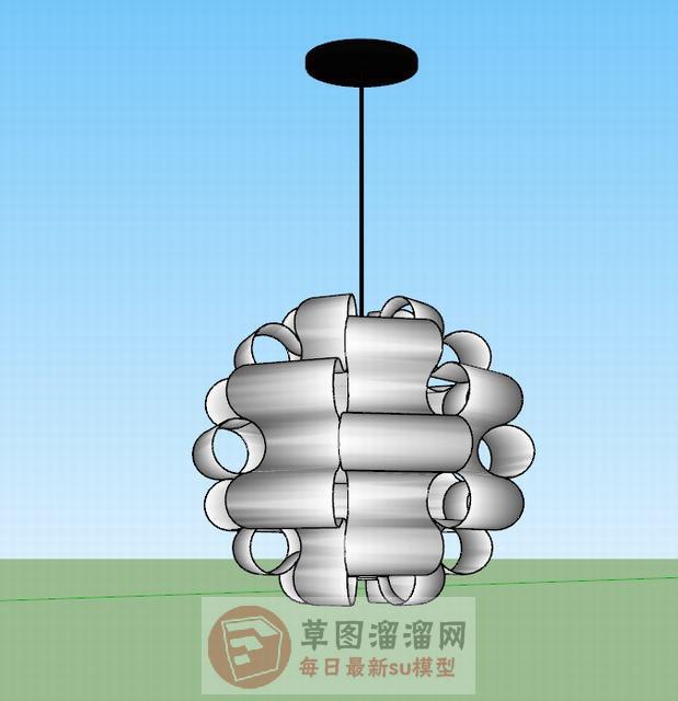 简约吊灯灯具SU模型 1