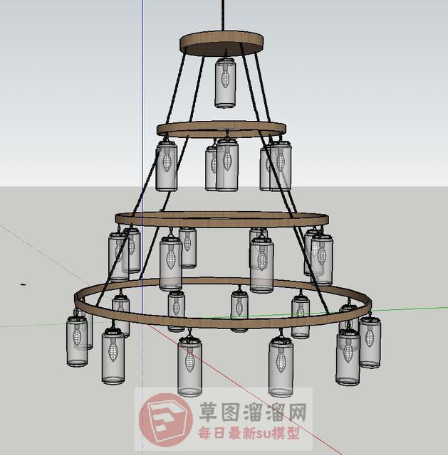 吊灯灯具SU模型 1