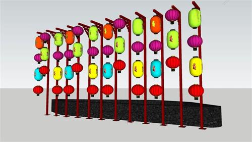 灯笼挂饰装饰品SU模型 1