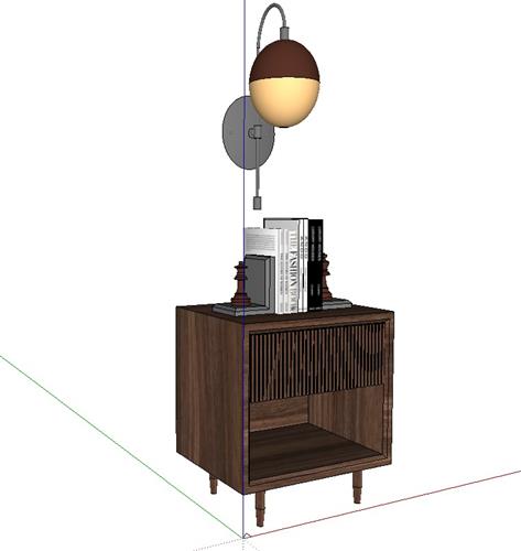 边桌柜壁灯SU模型 1