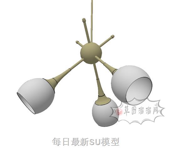 吊灯灯具SU模型 1