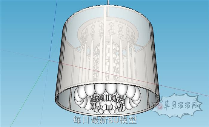 圆形筒灯吊灯SU模型 1