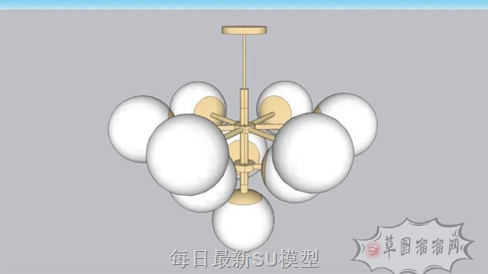 吊灯灯具SU模型 1