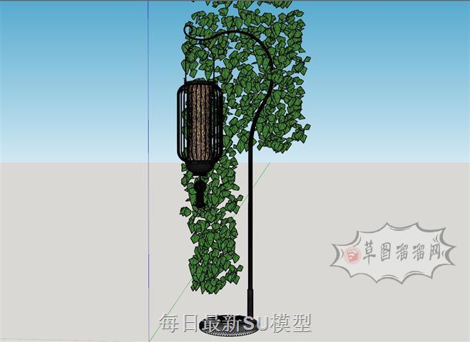 室内落地灯灯具SU模型 1