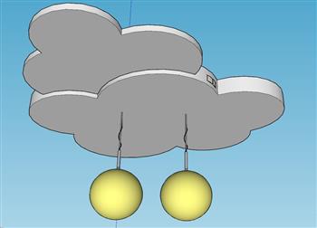 儿童云朵灯具SU模型