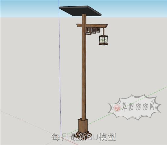 太阳能路灯景观灯SU模型 1