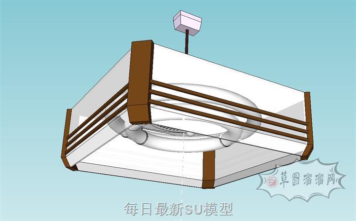 日式吊灯灯具SU模型 1